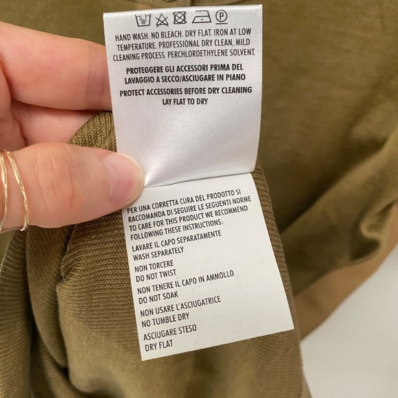 Gucci Ribbed Short Sleeves Silk Cotton Khaki Green Top Italy Size M - Picture 5 of 12